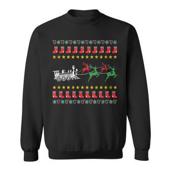 Ugly Christmas Sweater For Model Train Lover Sweatshirt | Mazezy