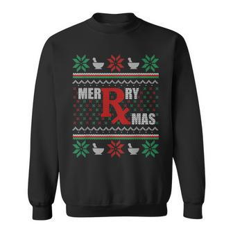 Ugly Christmas Sweater Pharmacy Tech Merry Xmas Pharmacist Sweatshirt - Monsterry AU