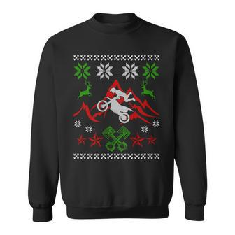 Ugly Christmas Sweater Style Motocross Sweatshirt | Mazezy