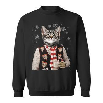 Ugly Sweater Party Hipster Cat Sweatshirt - Monsterry DE