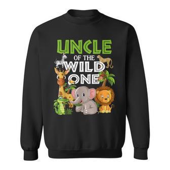 Uncle Of The Wild One Zoo Birthday 1St Family Safari Party Sweatshirt - Monsterry DE