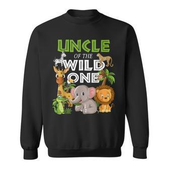 Uncle Of The Wild One Zoo Birthday Safari Jungle Animal Sweatshirt - Monsterry AU