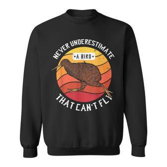 Never Underestimate A Bird That Can't Fly Kiwi Bird Sweatshirt | Mazezy
