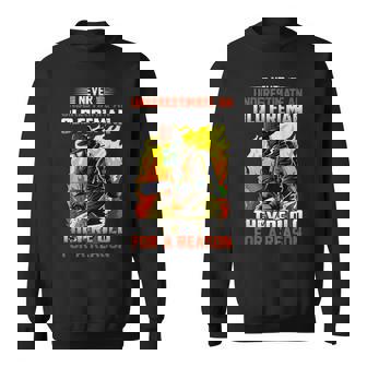 Never Underestimate A Firefighter Fireman Rescue Sweatshirt - Thegiftio UK