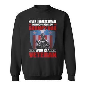 Never Underestimate A Grumpy Dad Who Is A Veteran Xmas Sweatshirt - Seseable
