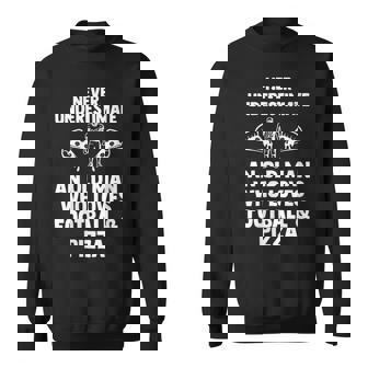 Never Underestimate Who Loves Football & Pizza Football Sweatshirt - Thegiftio