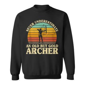 Never Underestimate An Old Archer Bowman Bowhunter Bow Sweatshirt - Monsterry DE