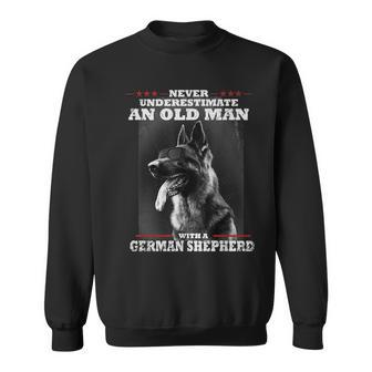 Never Underestimate An Old Man German Shepherd Dog Vintage Sweatshirt - Thegiftio UK