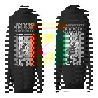 Never Underestimate An Old Man With A Guitar Musician Sweatshirt - Thegiftio
