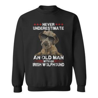 Never Underestimate An Old Man With An Irish Wolfhound Sweatshirt | Mazezy