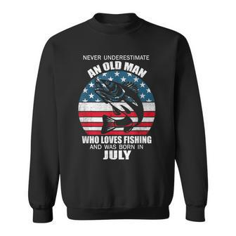 Never Underestimate An Old Man Who Loves Fishing Born In Jul Sweatshirt | Mazezy