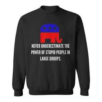 Never Underestimate The Power Of Stupid Republican People Sweatshirt | Mazezy