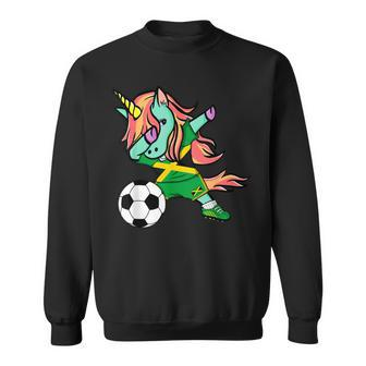 Unicorn Dab Jamaica Soccer Jersey Jamaican Football T Sweatshirt | Mazezy