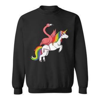 Unicorn Friends Riding Friendship Pink Bird Sweatshirt | Mazezy