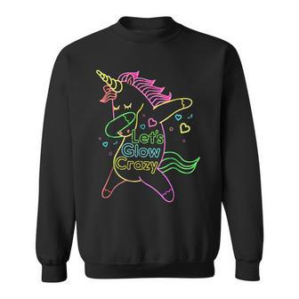 Unicorn Let Glow Crazy Retro Colorful Group Team Tie Dye Sweatshirt - Thegiftio UK
