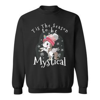 Unicorn Tis The Season To Be Mystical Christmas Holiday Sweatshirt | Mazezy