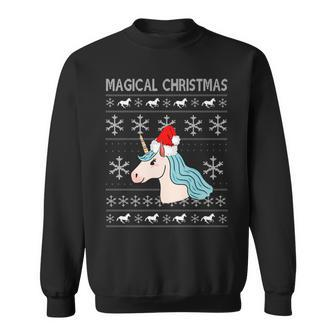 Unicorn Ugly Christmas Sweater Magical Holiday Illustration Sweatshirt - Monsterry