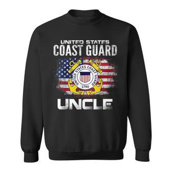 United States Coast Guard Uncle With American Flag Gift Funny Gifts For Uncle Sweatshirt | Mazezy