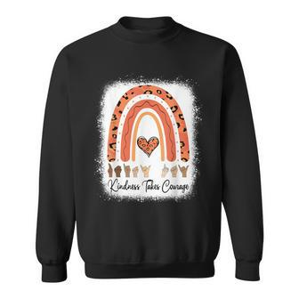 Unity Day Hand Sign Be Kind Kindness Takes Courage Orange Sweatshirt - Seseable