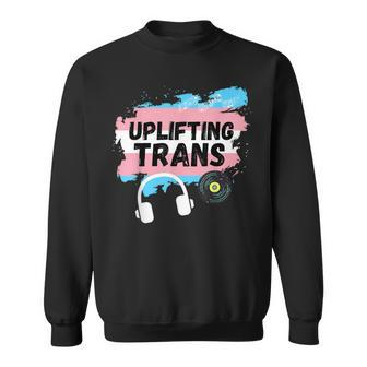 Uplifting Trance With Trans Flag Sweatshirt | Mazezy