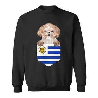 Uruguay Flag Shih Tzu Dog In Pocket Sweatshirt - Monsterry