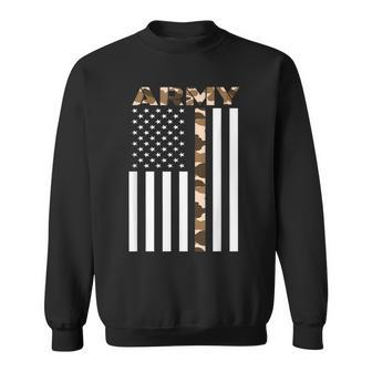 Us Army Flag Infantry Ranger Camouflage Brown Sweatshirt | Mazezy