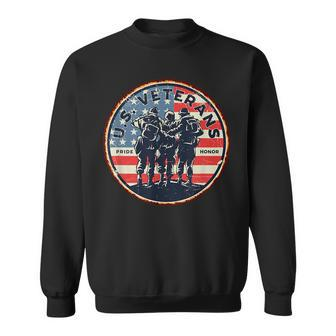 Us Army Veterans Pride Honor Military Us Flag Vintage Men Sweatshirt | Mazezy