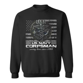 Us Navy Corpsman Navy Veteran Gift Ideas Sweatshirt | Mazezy