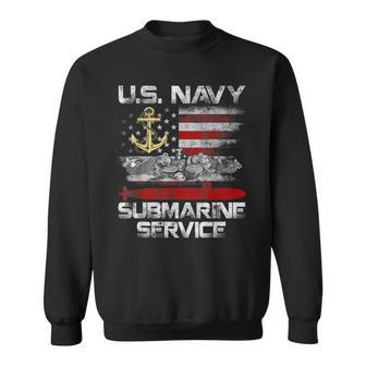 Us Navy Submarine Service American Flag Vintage Gift Mens Sweatshirt | Mazezy