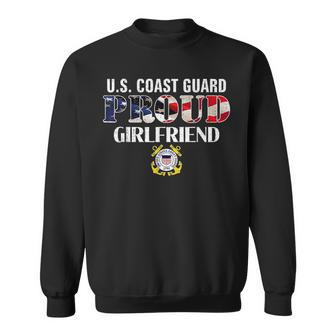 Us Proud Coast Guard Girlfriend With American Flag Veteran Veteran Funny Gifts Sweatshirt | Mazezy