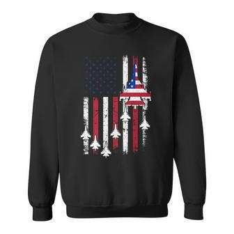 Usa Airplane Jet Fighter 4Th American Flag Of July Patriotic Sweatshirt | Mazezy