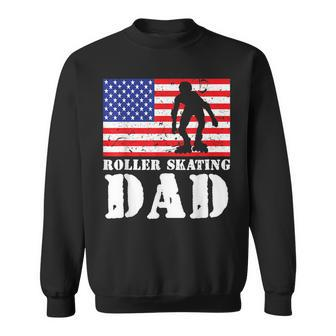 Usa American Distressed Flag Roller Skating Dad Men For Him Funny Gifts For Dad Sweatshirt | Mazezy AU