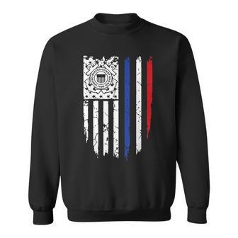 Usa American Flag Us Coast Guard Veteran Uscg Gift Veteran Funny Gifts Sweatshirt | Mazezy