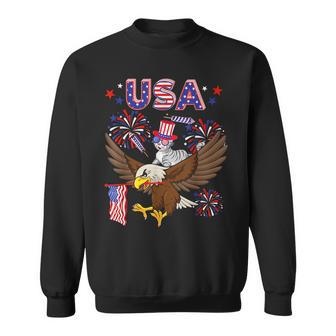 Usa Cute Cat Sunglasses Riding Eagle 4Th Of July Lover Usa Funny Gifts Sweatshirt | Mazezy