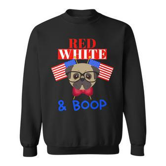 Usa Pride Patriotic & Sophisticated Pup Red White & Boop Sweatshirt | Mazezy