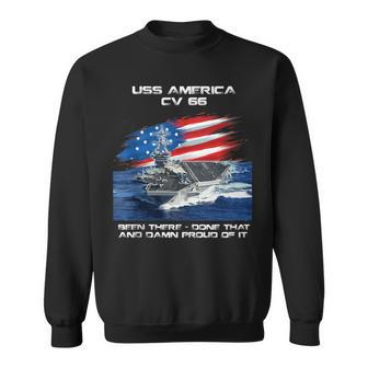 Uss America Cv-66 Aircraft Carrier Veteran Usa Flag Xmas Sweatshirt - Thegiftio UK