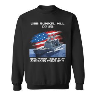 Uss Bunker Hill Cg-52 Class Cruiser American Flag Veteran Sweatshirt - Thegiftio UK