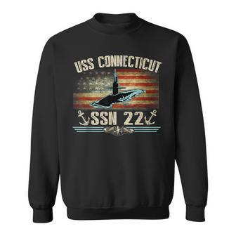 Uss Connecticut Ssn22 Attack Submarine Badge Vintage Sweatshirt | Mazezy