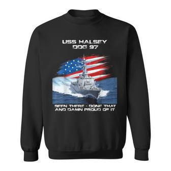 Uss Halsey Ddg-97 Destroyer Ship Usa Flag Veterans Day Xmas Sweatshirt - Thegiftio UK