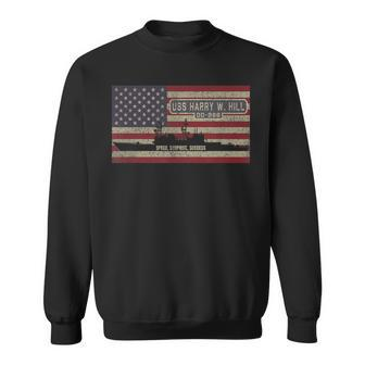 Uss Harry W Hill Dd-986 Destroyer Ship Usa American Flag Sweatshirt | Mazezy
