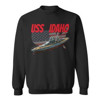 Uss Idaho Bb-42 Ww2 War Veteran Battleship Grandpa Dad Son Sweatshirt - Thegiftio UK