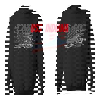 Uss Indiana Bb-58 Ww2 War Veteran Battleship Grandpa Dad Son Sweatshirt - Thegiftio UK