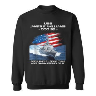 Uss James E Williams Ddg-95 Destroyer Ship Usa Flag Veteran Sweatshirt - Thegiftio UK