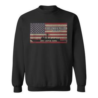 Uss Lewis B Puller Ffg-23 Frigate Ship Usa American Flag Sweatshirt | Mazezy