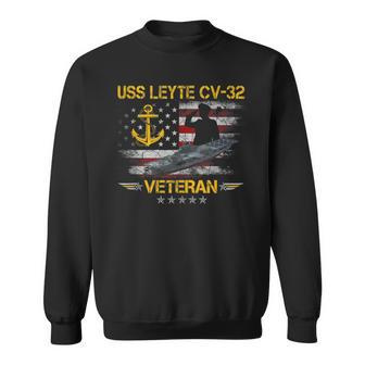 Uss Leyte Cv-32 Aircraft Carrier Veteran Flag Veterans Day Sweatshirt - Thegiftio UK