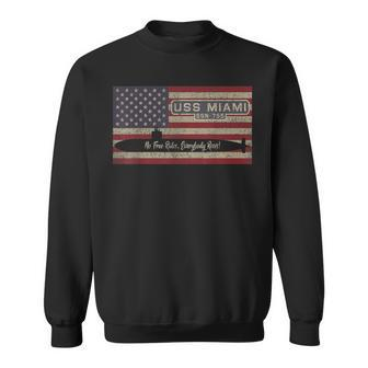 Uss Miami Ssn-755 Submarine Usa American Flag Sweatshirt | Mazezy