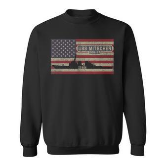 Uss Mitscher Ddg-57 Destroyer Ship Usa American Flag Sweatshirt | Mazezy