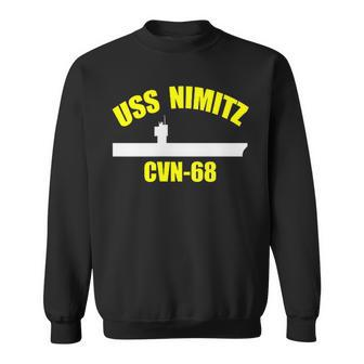 Uss Nimitz Cvn-68 Aircraft Carrier Fathers Day Veteran Idea Sweatshirt | Mazezy
