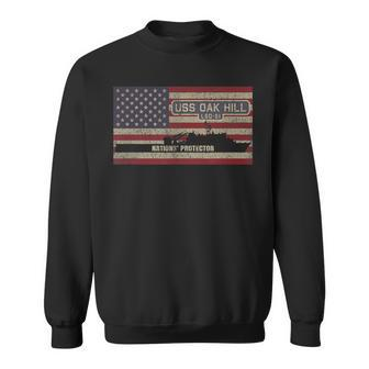 Uss Oak Hill Lsd-51 Dock Landing Ship American Flag Sweatshirt | Mazezy