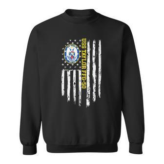 Uss Taylor Ffg50 American Flag Sweatshirt | Mazezy